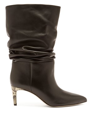 slouch leather ankle boots