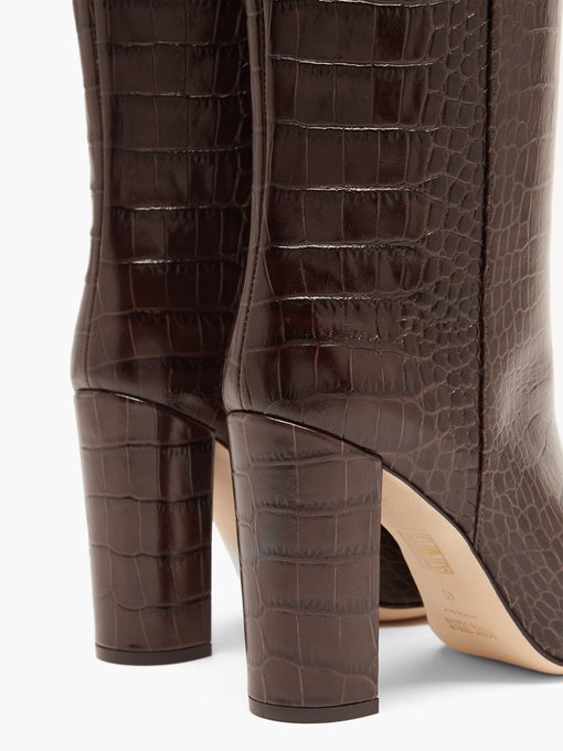 Knee-high crocodile-effect leather 