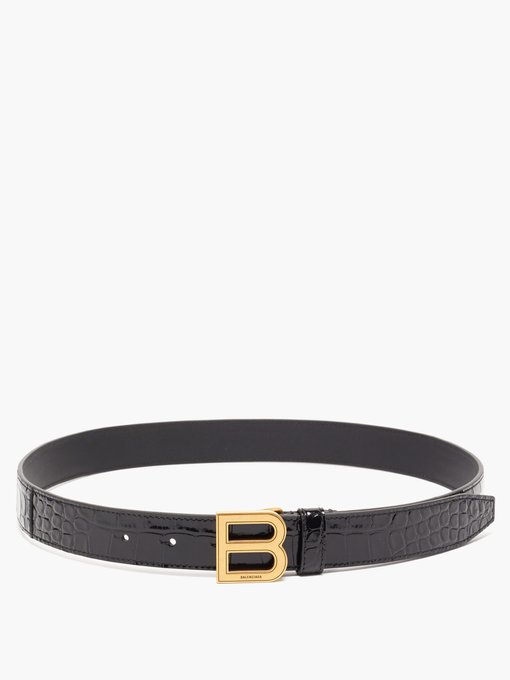 Hourglass crocodile-effect leather belt | Balenciaga | MATCHESFASHION US