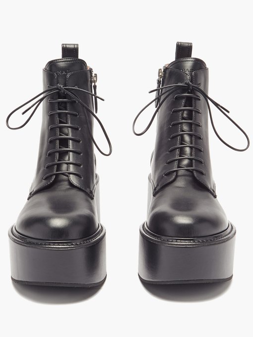 Exaggerated-platform leather boots 
