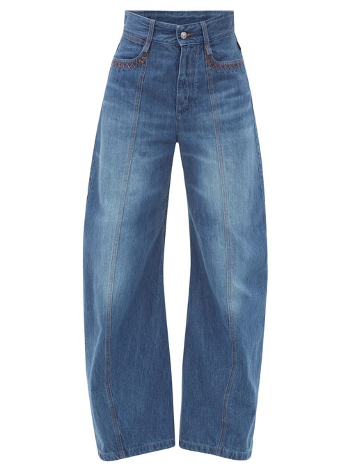 Embroidered curved-leg jeans | Chloé 