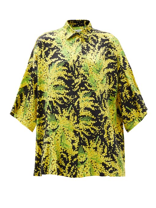 balenciaga floral print shirt