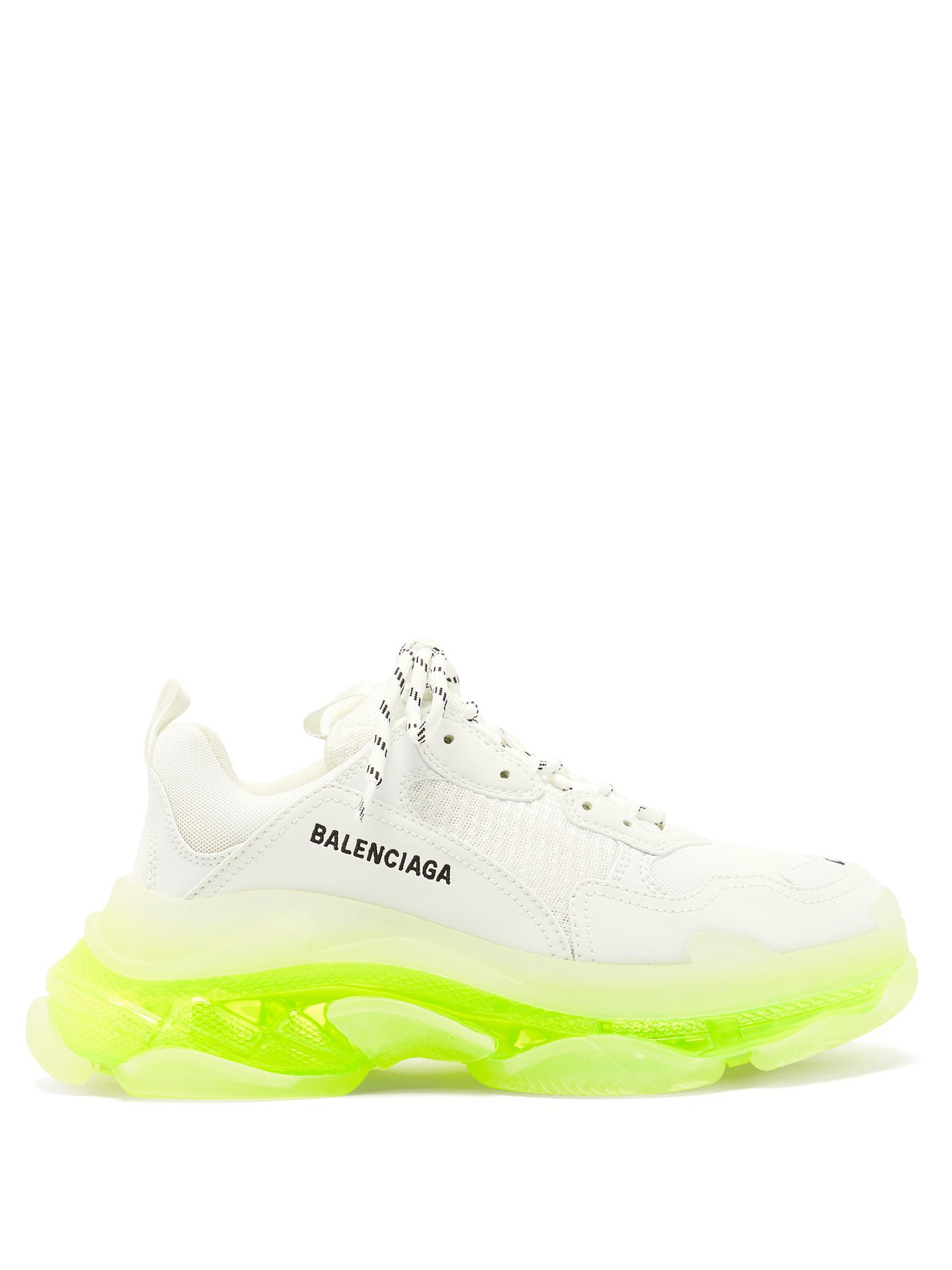 balenciaga triple s leather and mesh trainers