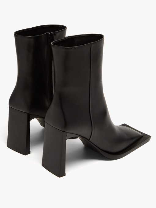 Moon square-toe leather ankle boots 