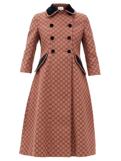 GG-jacquard double-breasted cotton-blend coat | Gucci | MATCHESFASHION UK
