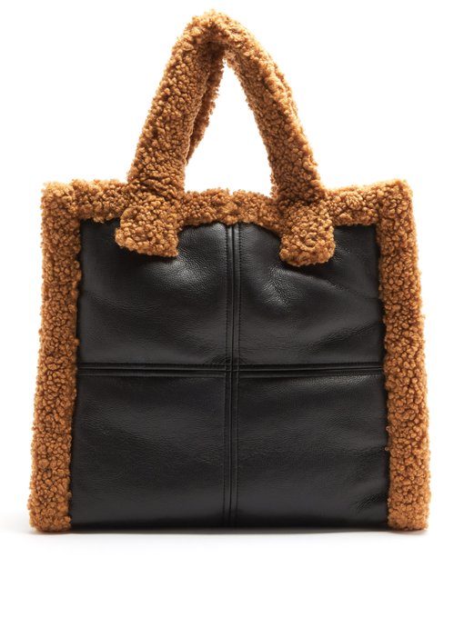 shearling tote bag