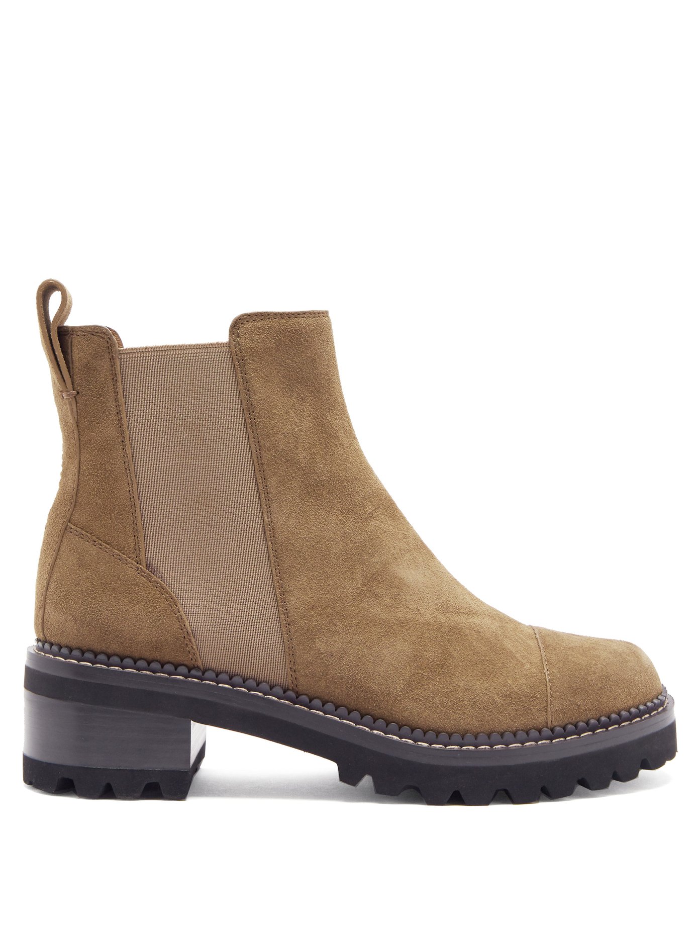 suede chunky chelsea boots