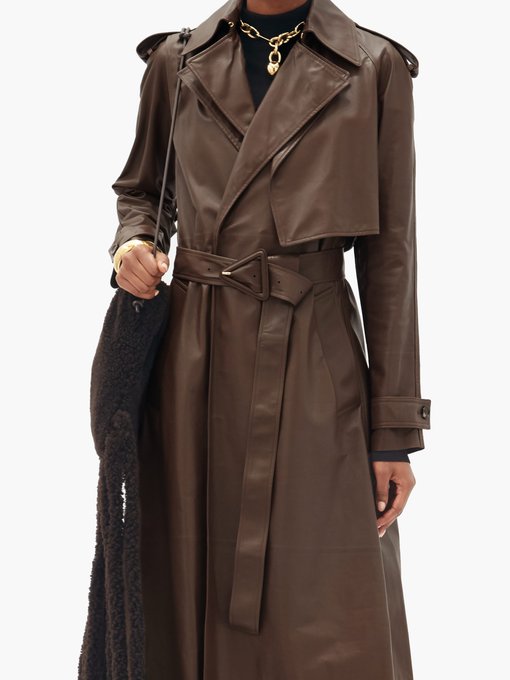 Belted leather trench coat | Bottega Veneta | MATCHESFASHION US