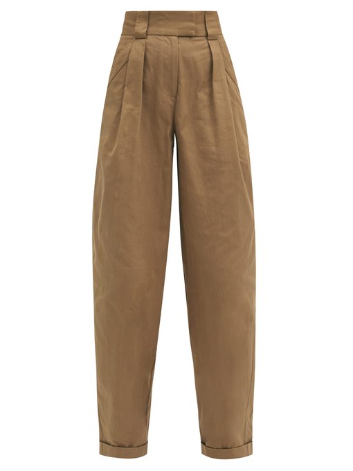 Parity high-rise cotton-twill trousers | Aje | MATCHESFASHION US
