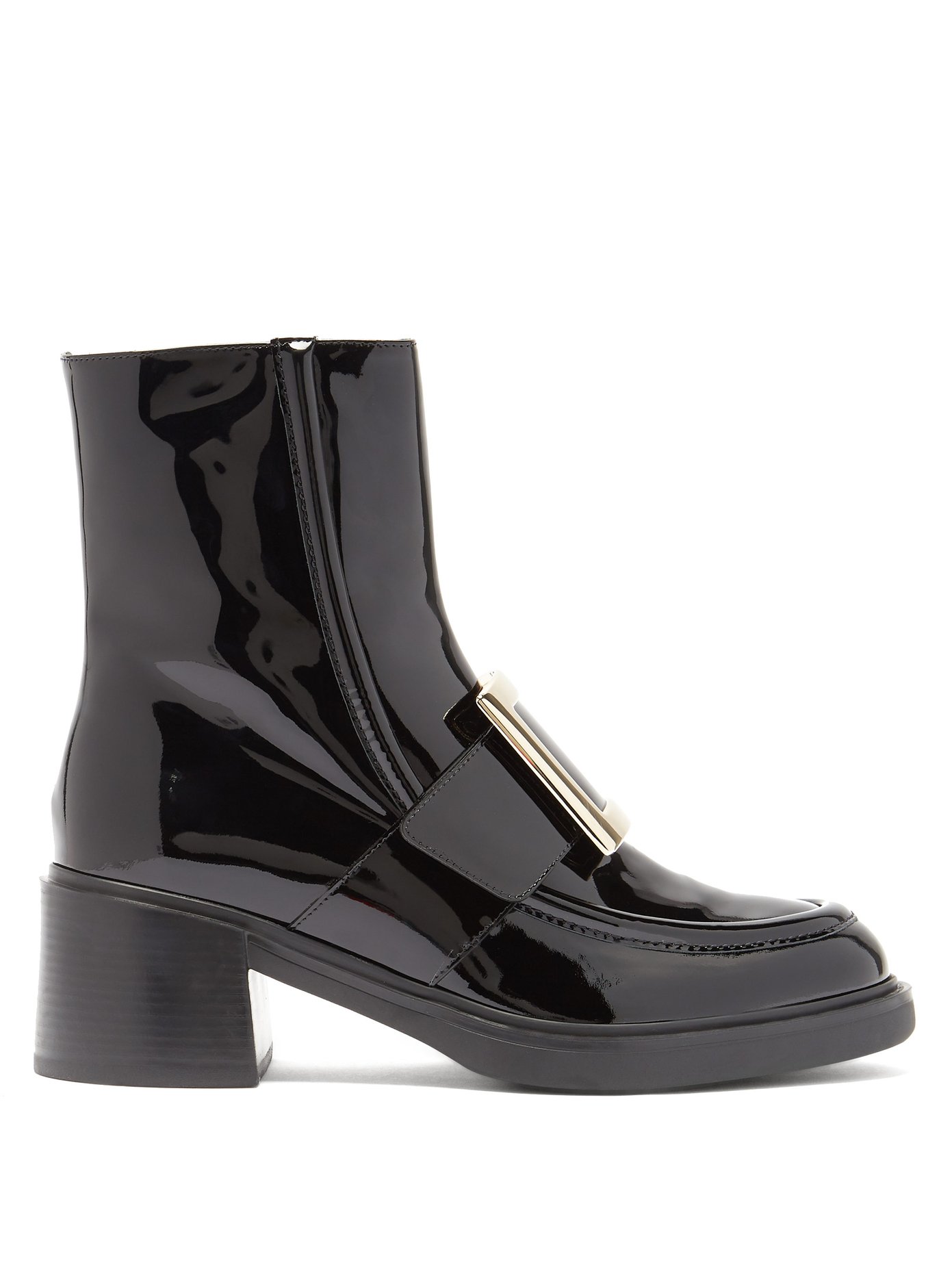 patent leather short boots