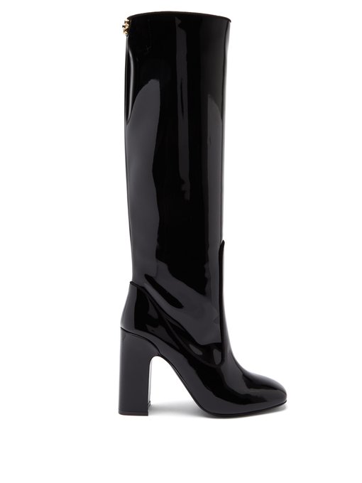 patent leather gogo boots