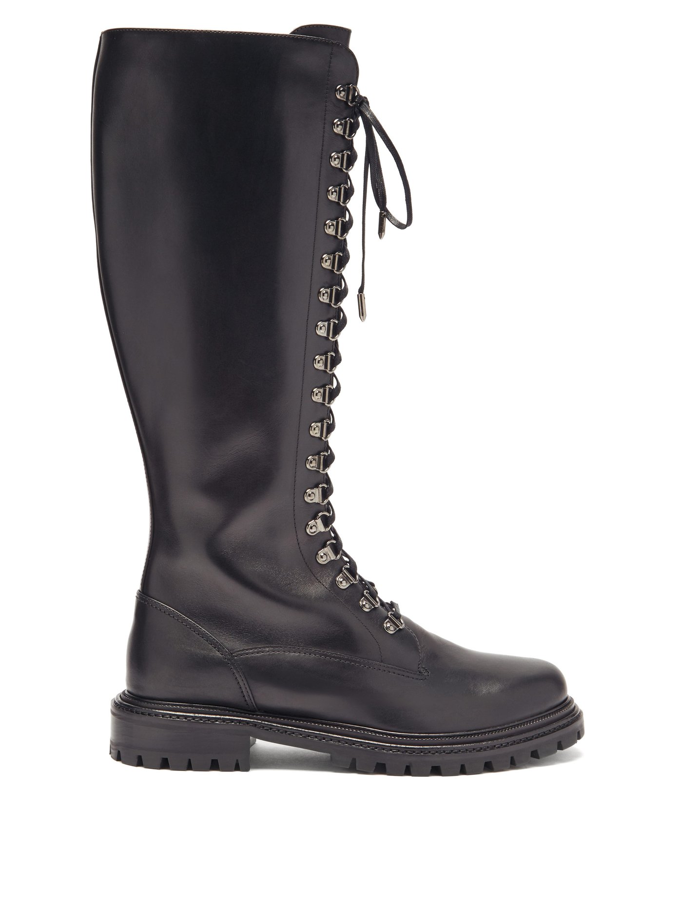 black combat lace up boots