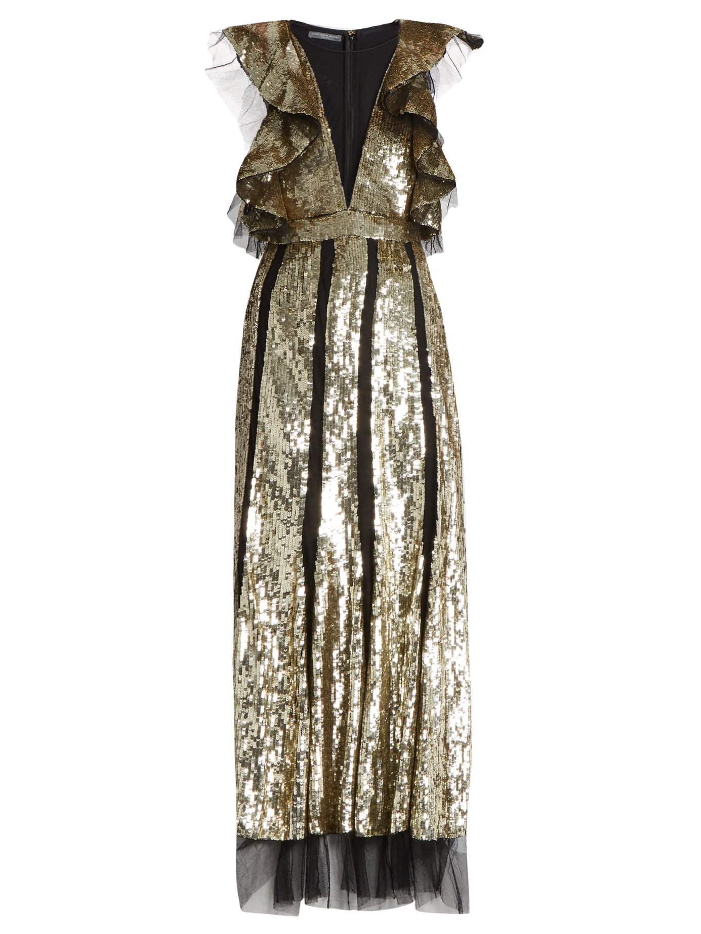 Alexander McQueen dials up the drama with this georgette gown.