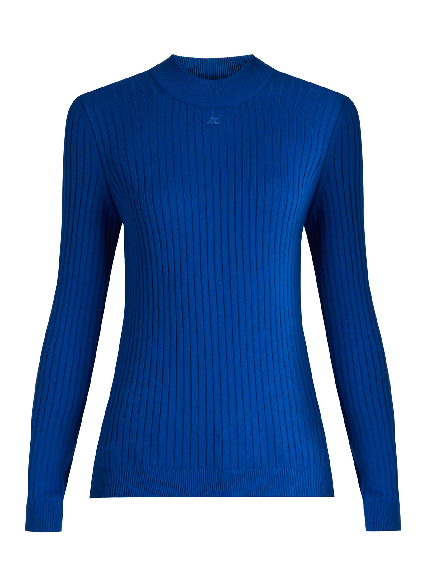 Roll-neck ribbed-knit sweater