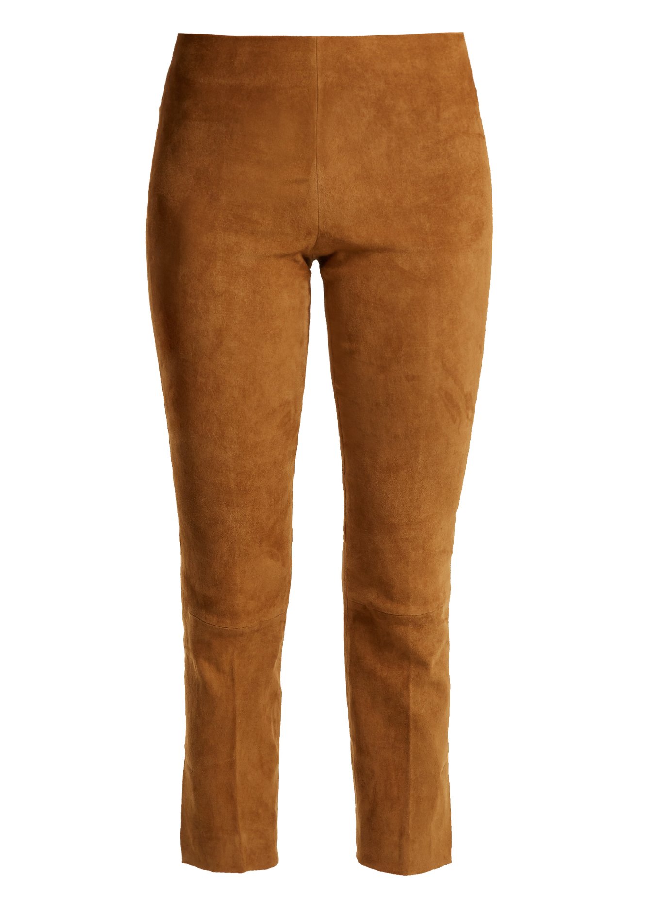 VINCE Stretch Suede Cropped Pants in Doe | ModeSens