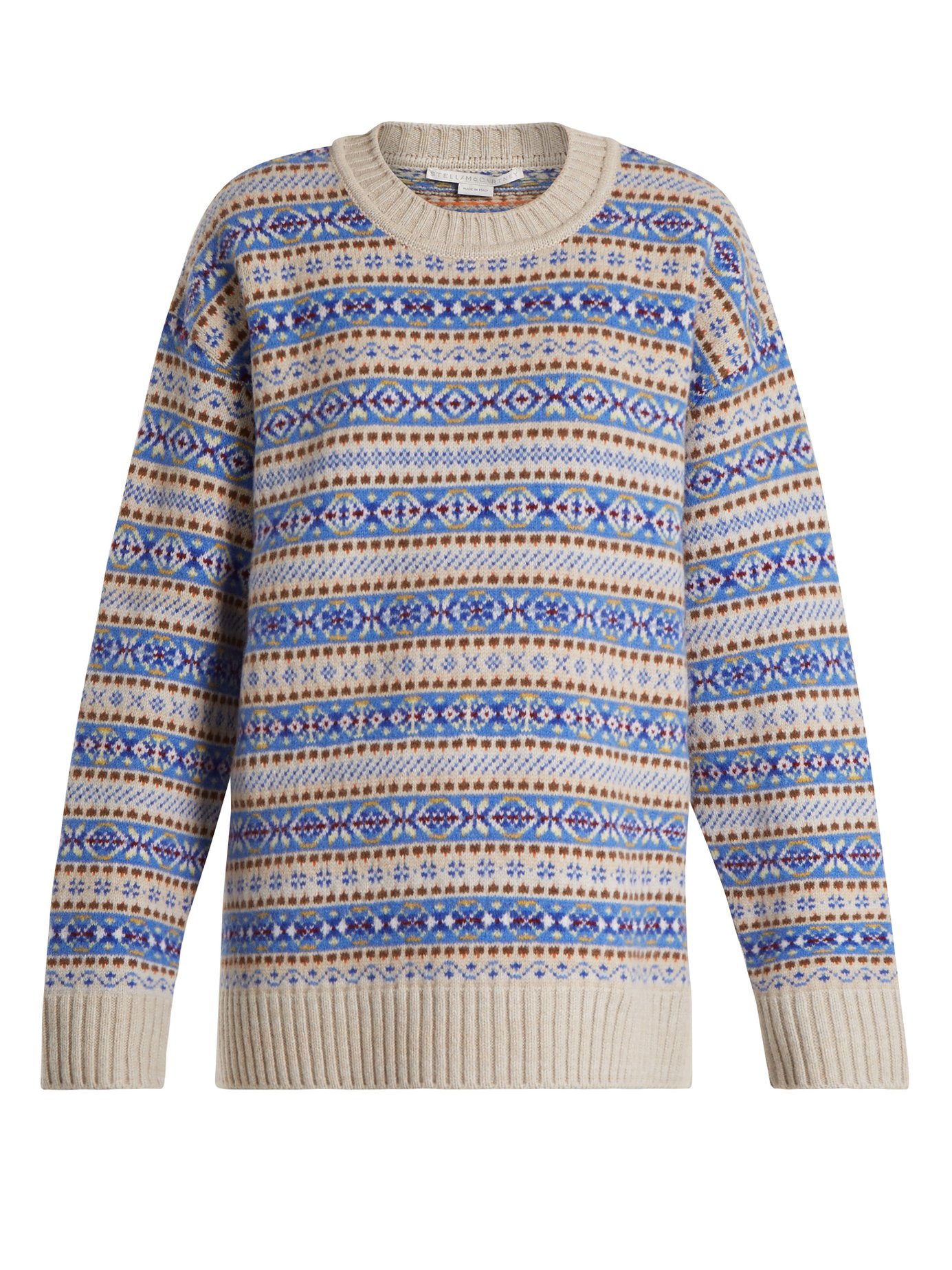 Fair Isle oversized wool-knit jacquard sweater | Stella McCartney ...