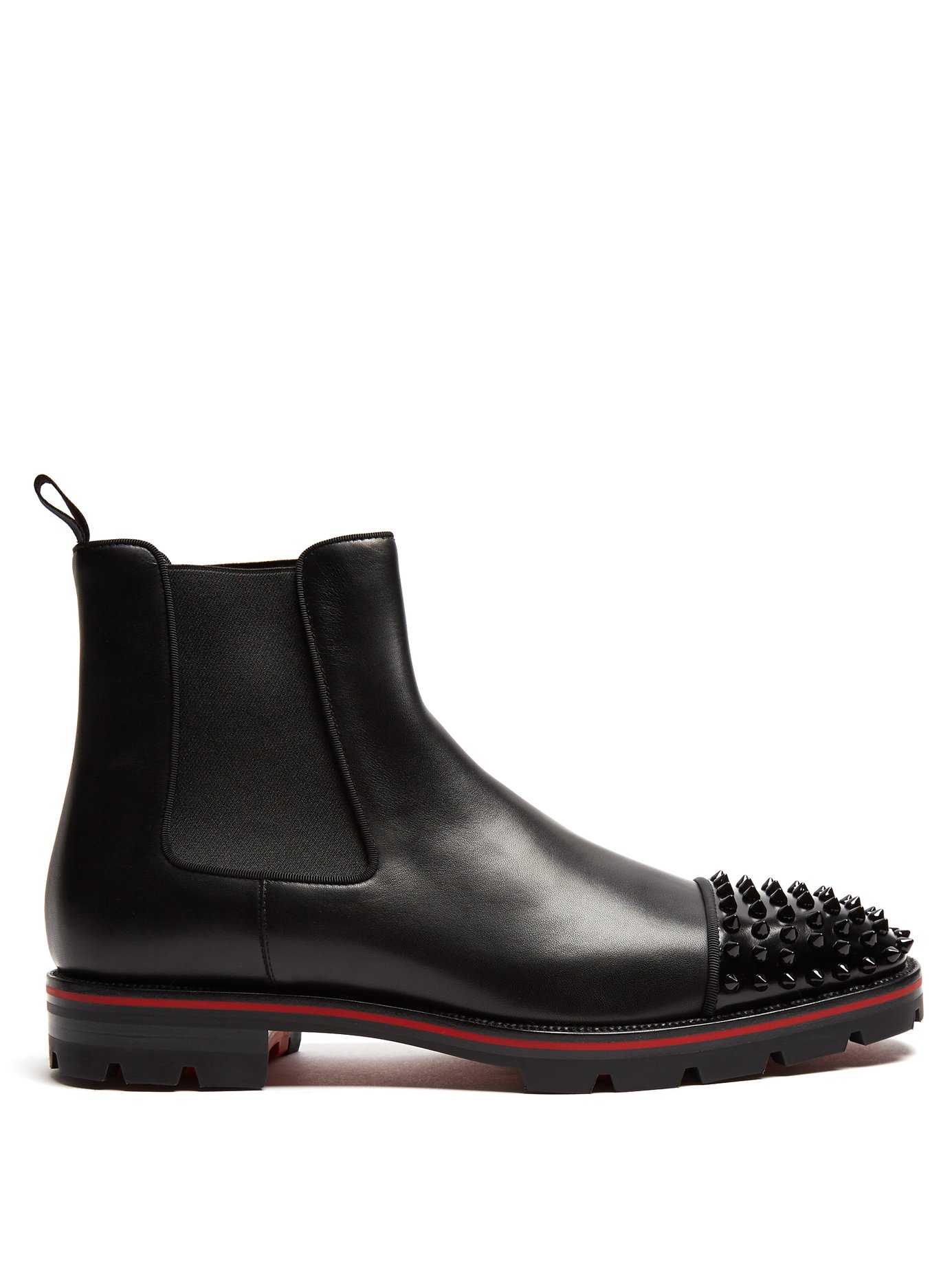CHRISTIAN LOUBOUTIN Melon Leather Chelsea Boots in Black | ModeSens