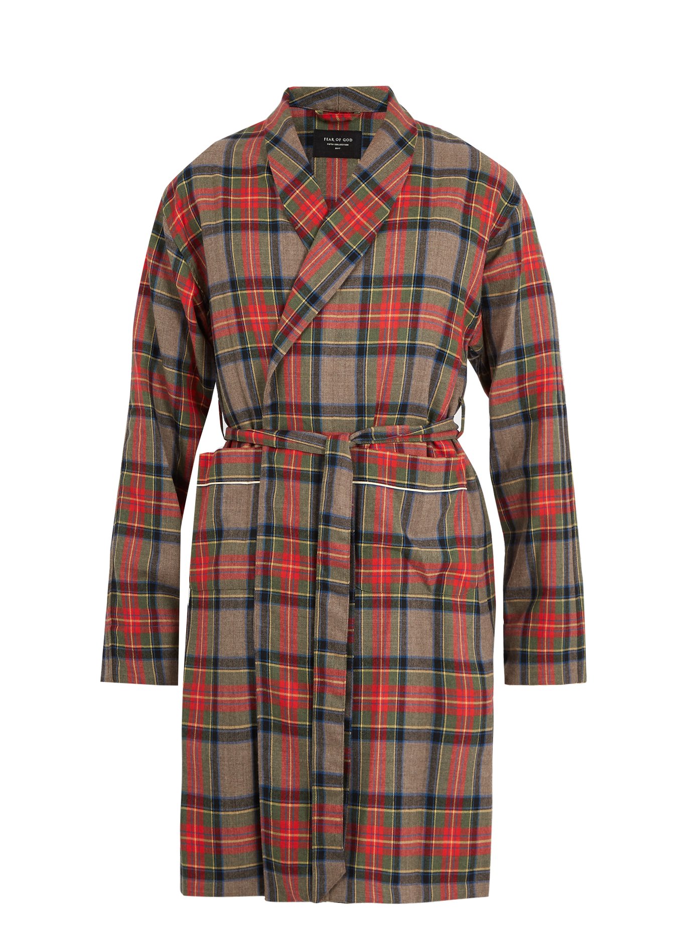 FEAR OF GOD Wool Robe In Checkered & Plaid, Neutrals, Red. in Brown,Tan ...