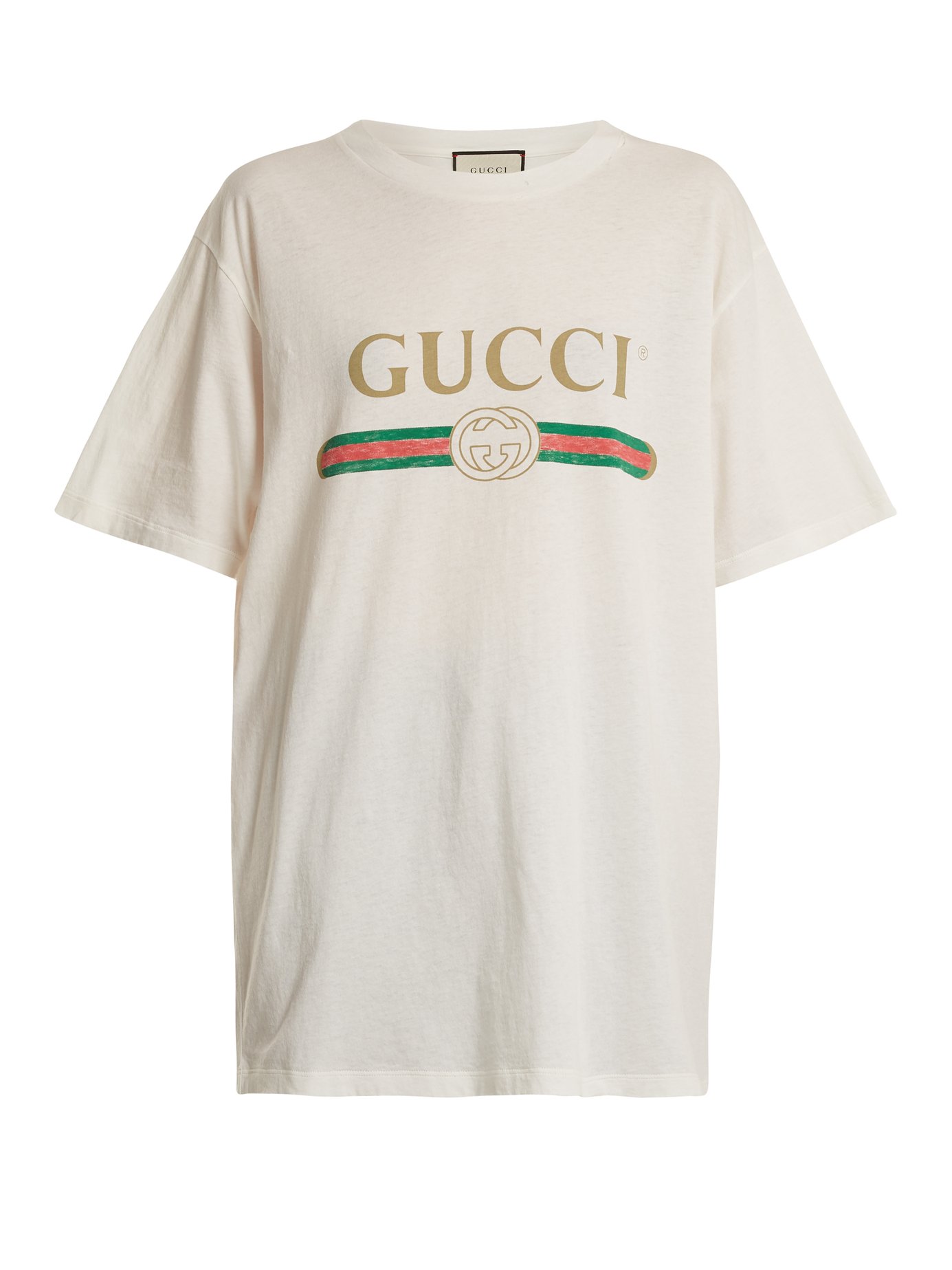Gucci Women’S Faded Logo Floral Embroidered T-Shirt In White | ModeSens