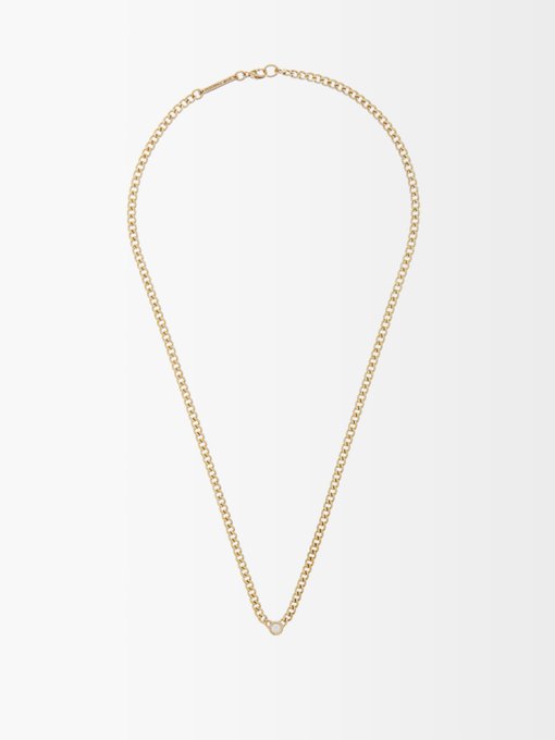 Zoë Chicco Diamond & 14kt gold curb-chain necklace