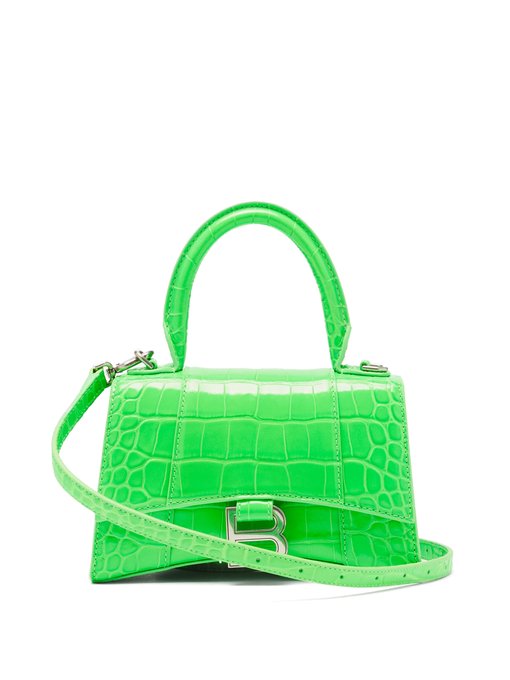green croc leather bag