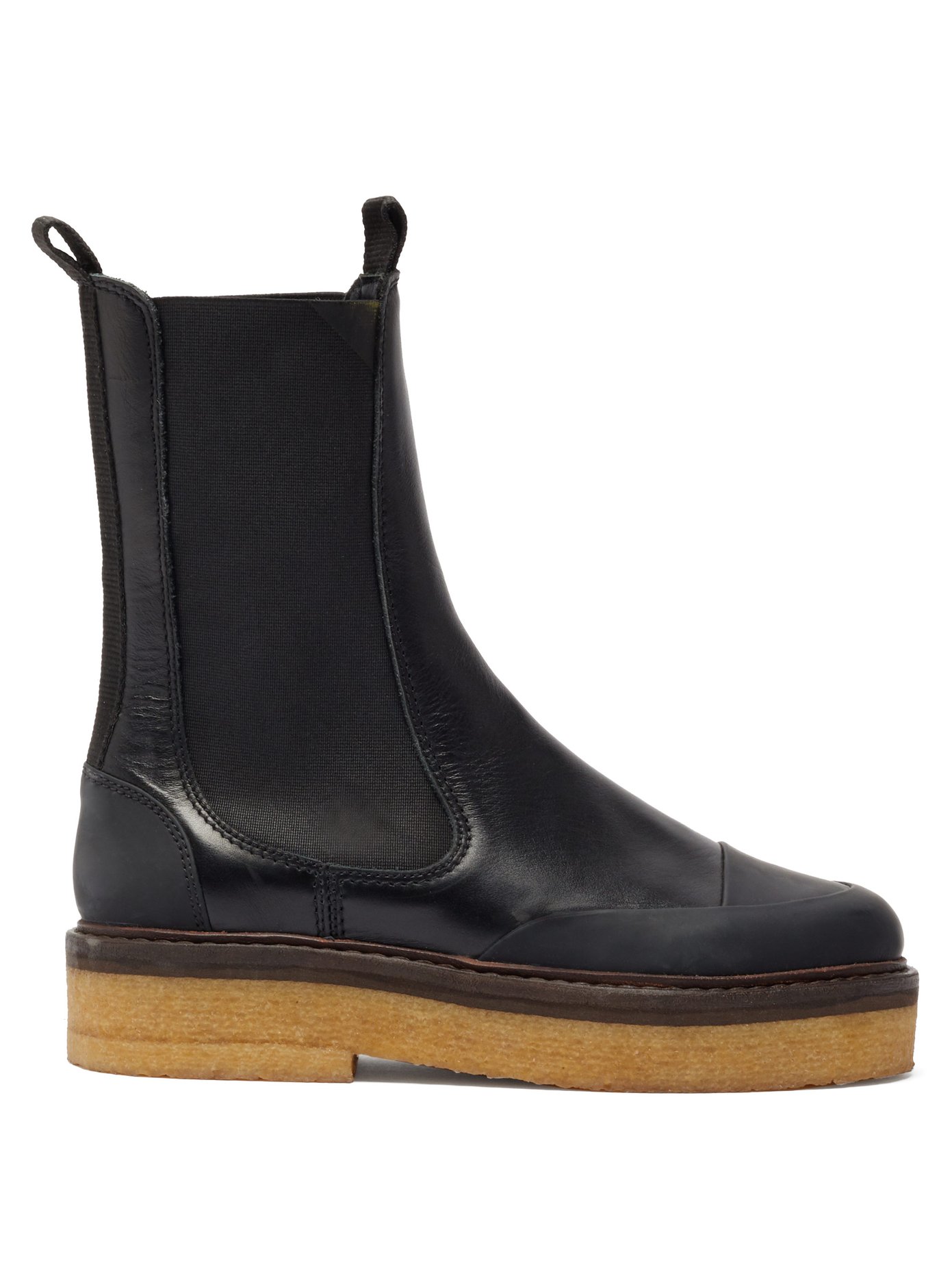 Raised-sole leather Chelsea boots 