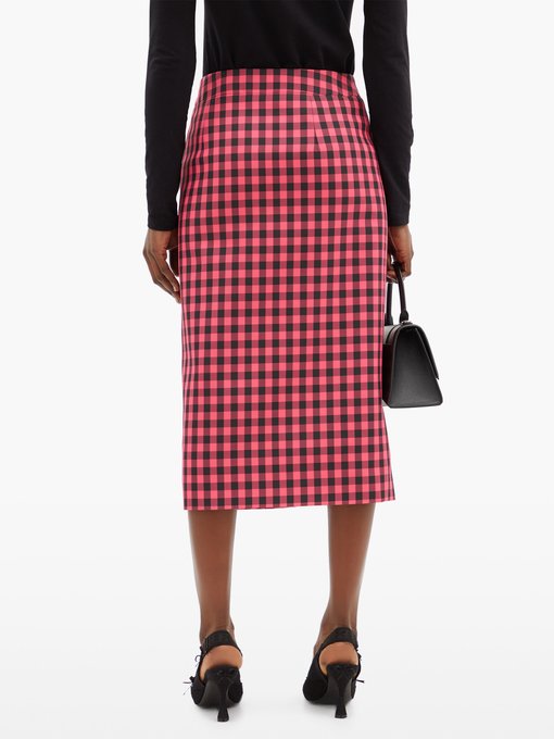 Gingham-check twill pencil skirt | Balenciaga | MATCHESFASHION US