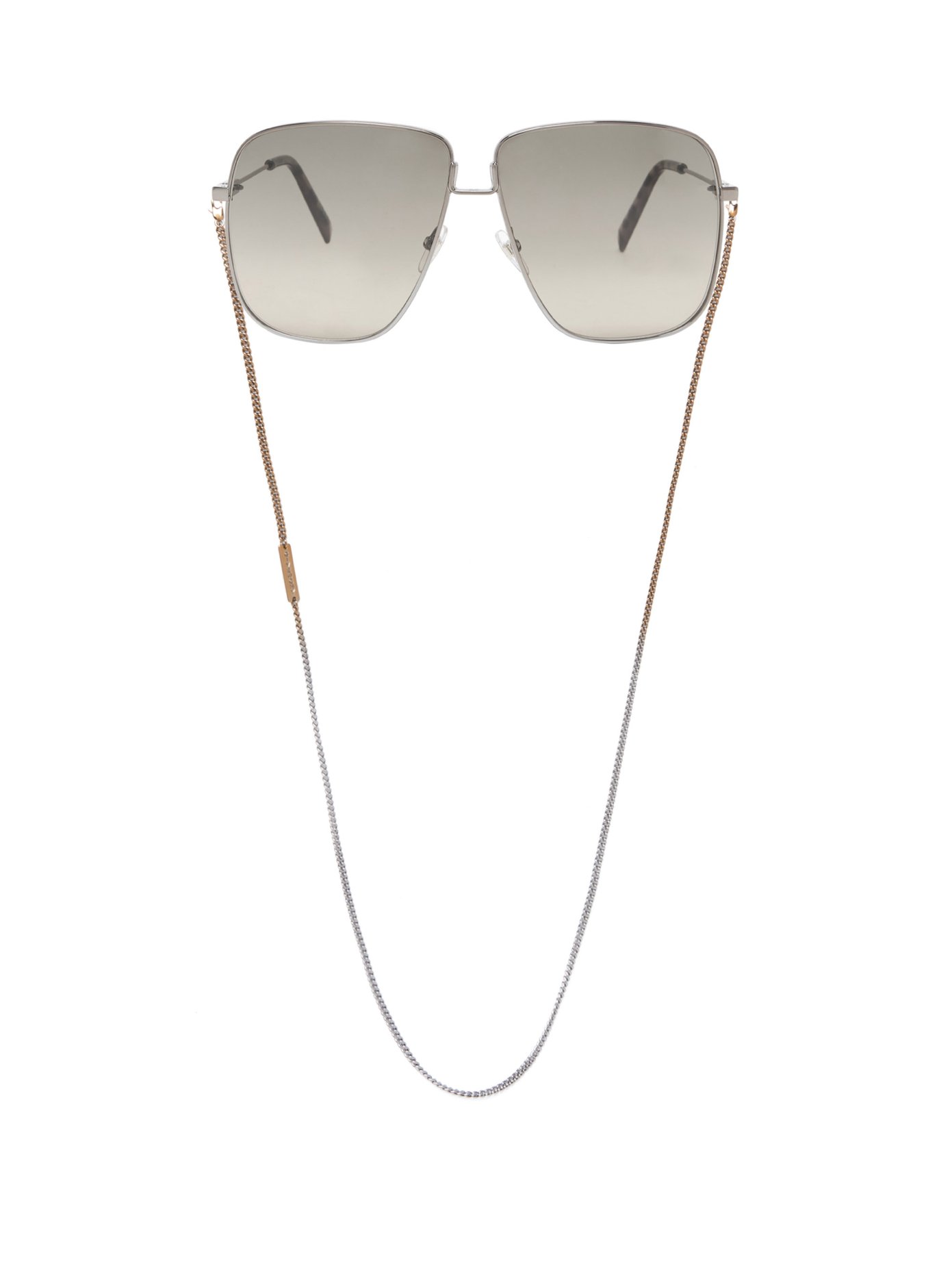 Oversized-square metal sunglasses and 