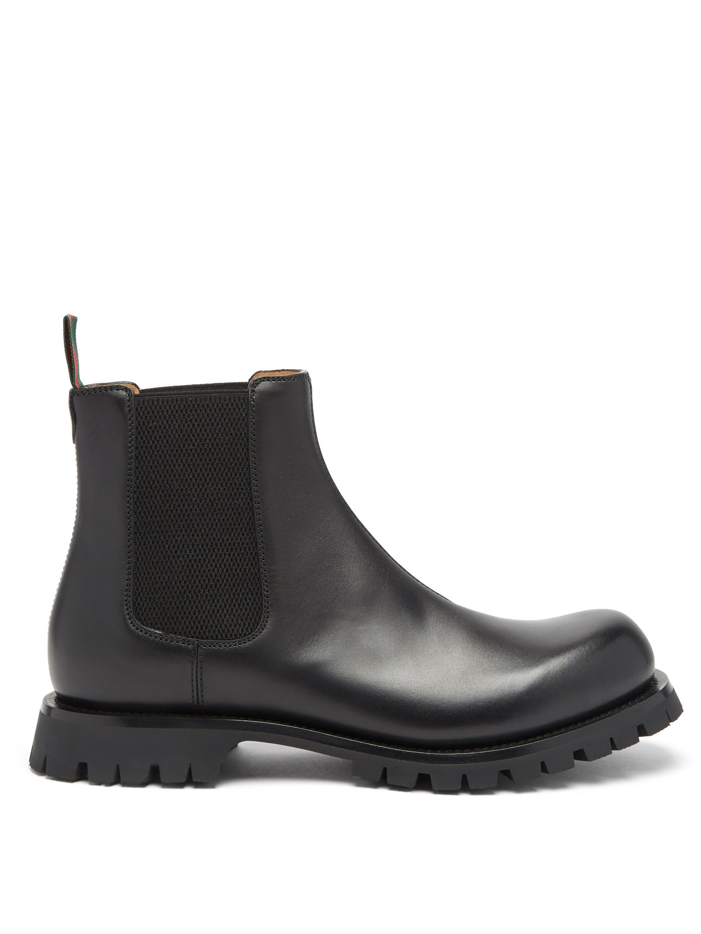 Kyra Web-stripe leather Chelsea boots 