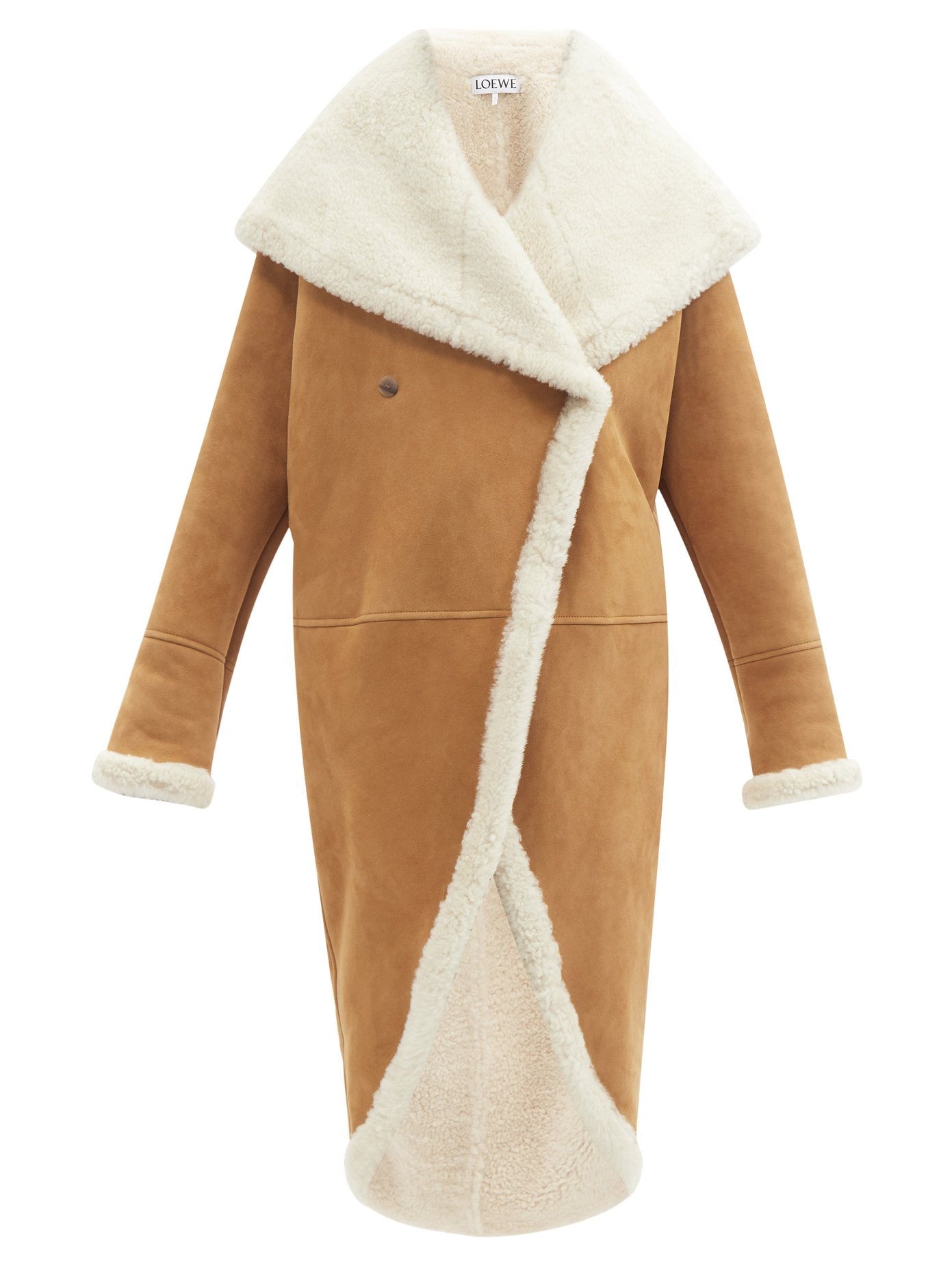 Shawl-lapel shearling coat | Loewe 
