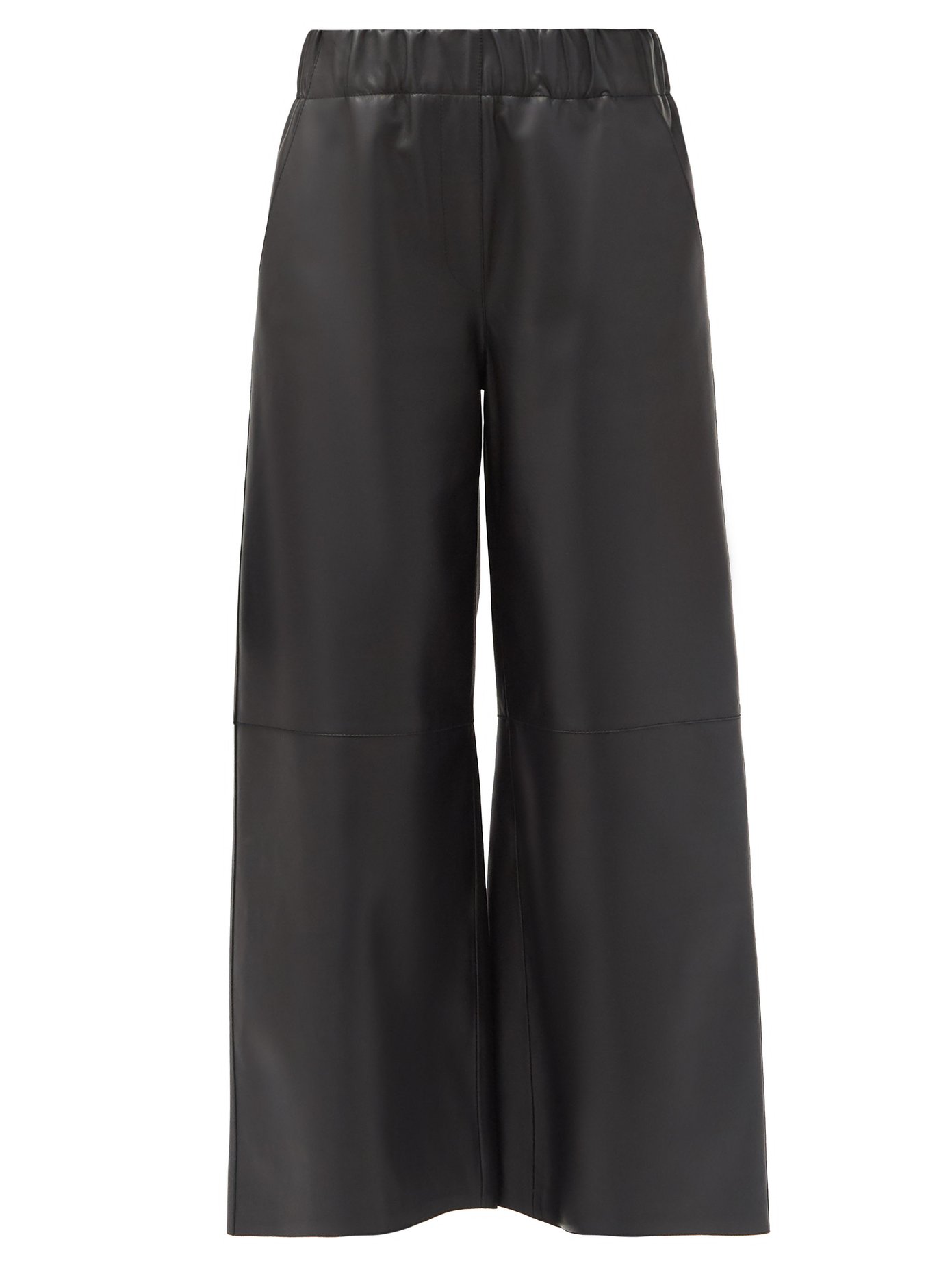 elasticated leather trousers