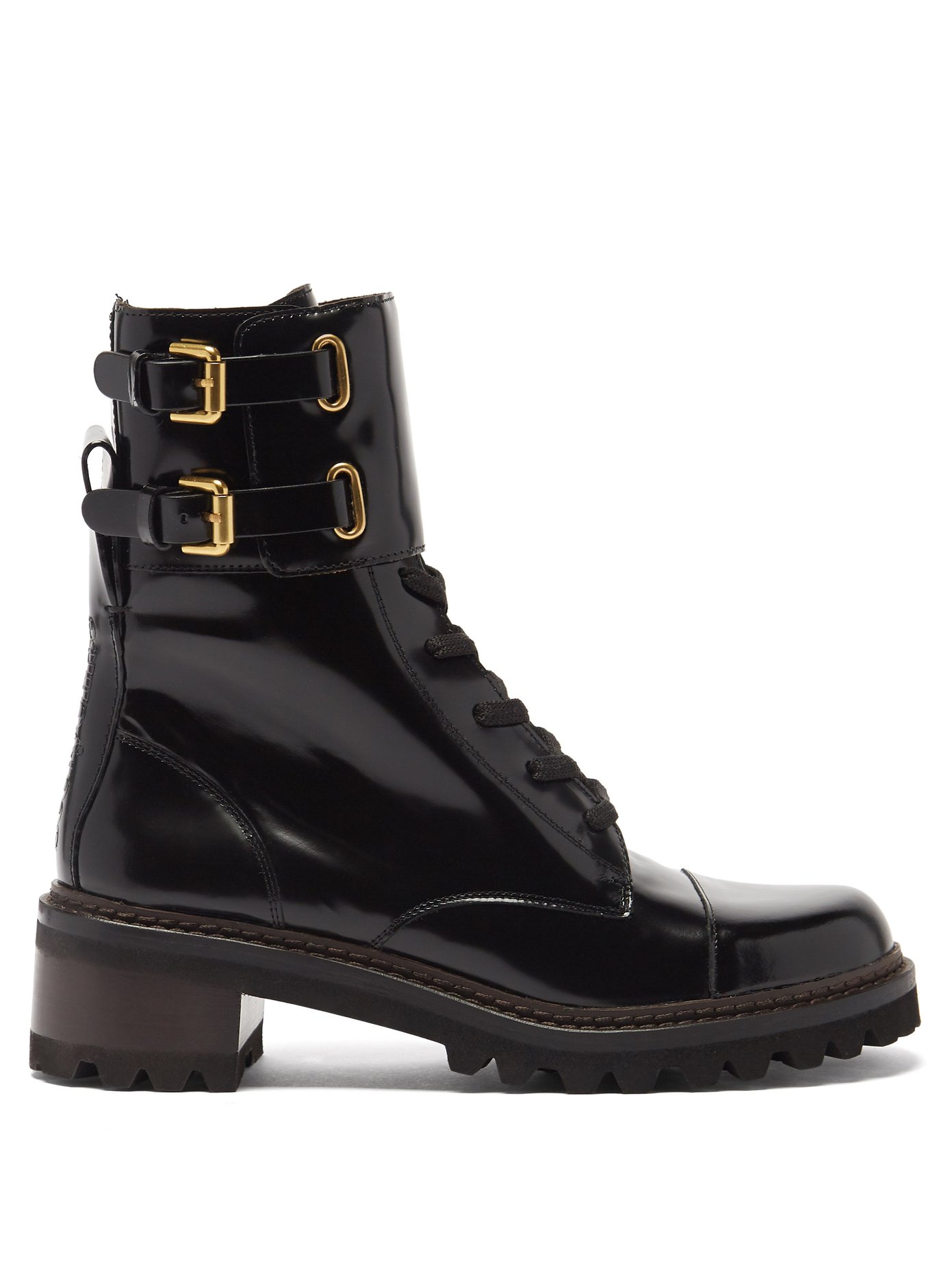 Mallory Buckled Strap Leather Boots See By Chloe Matchesfashion Fr