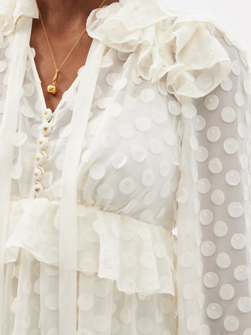 Ruffled polka-dot chiffon dress | Zimmermann | MATCHESFASHION US