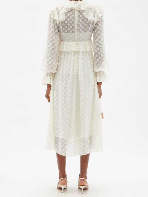 Ruffled polka-dot chiffon dress | Zimmermann | MATCHESFASHION US