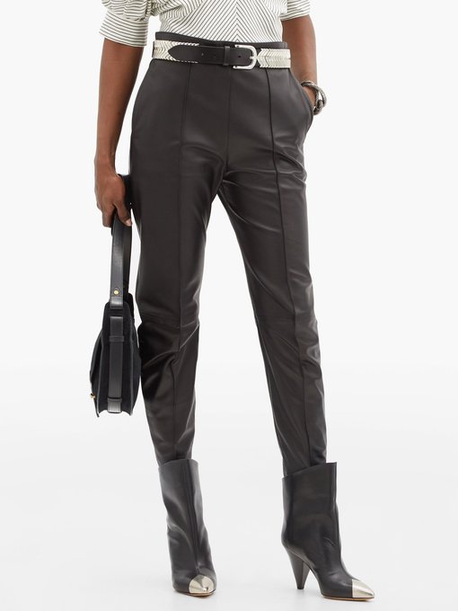 Bleeta tapered leather trousers 