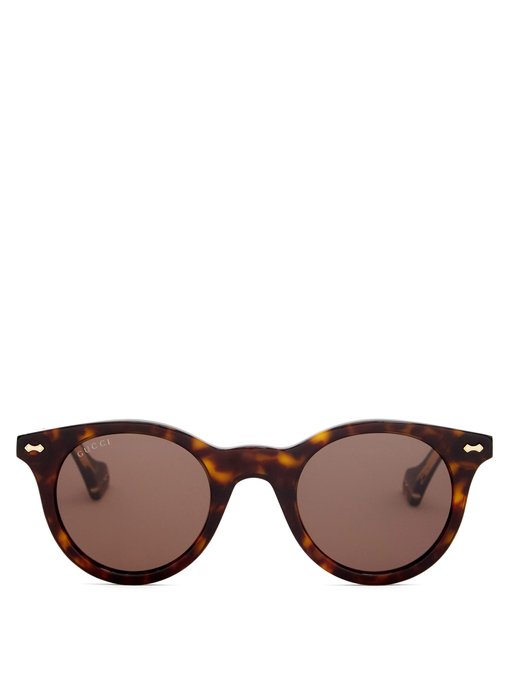 gucci round frame acetate sunglasses
