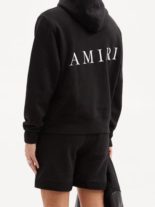 Skeletal logo-embroidered cotton hooded sweatshirt | Amiri ...