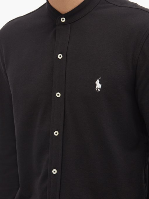 ralph lauren collarless shirt