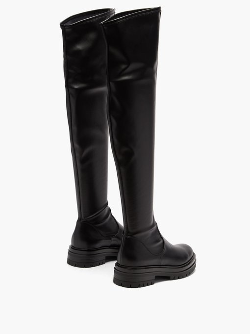 Marsden zip-front leather over-the-knee 