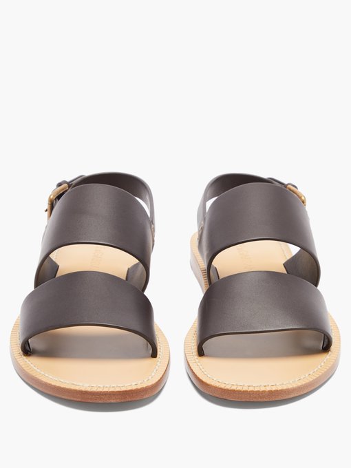 leather sandals with backstrap