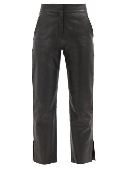 Zoe cropped leather trousers | Stand Studio | MATCHESFASHION US