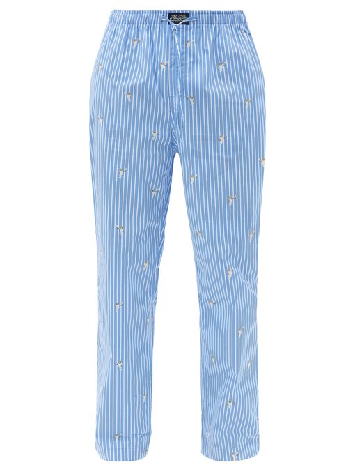 Bear Embroidered Cotton Poplin Pyjama Trousers Polo Ralph Lauren Matchesfashion Uk