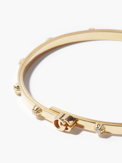 GG-logo diamond \u0026 18k gold bracelet 