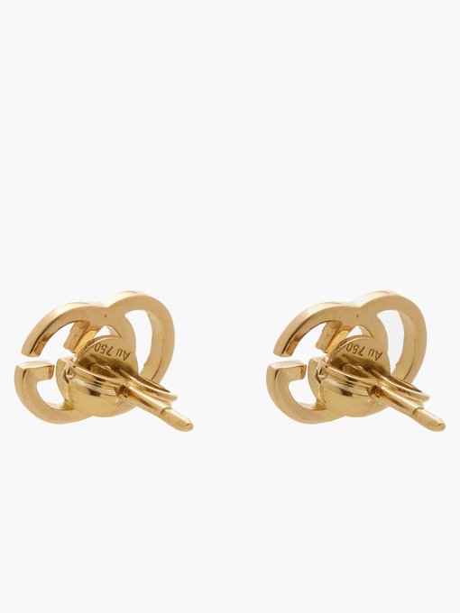 GG-logo 18kt gold stud earrings | Gucci 