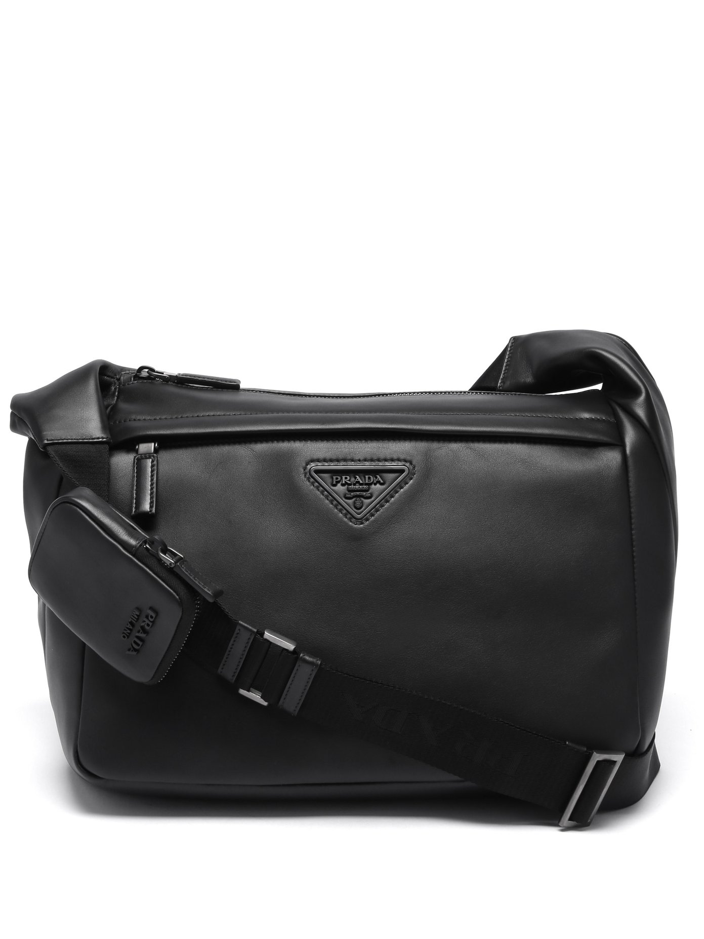 prada leather messenger bag
