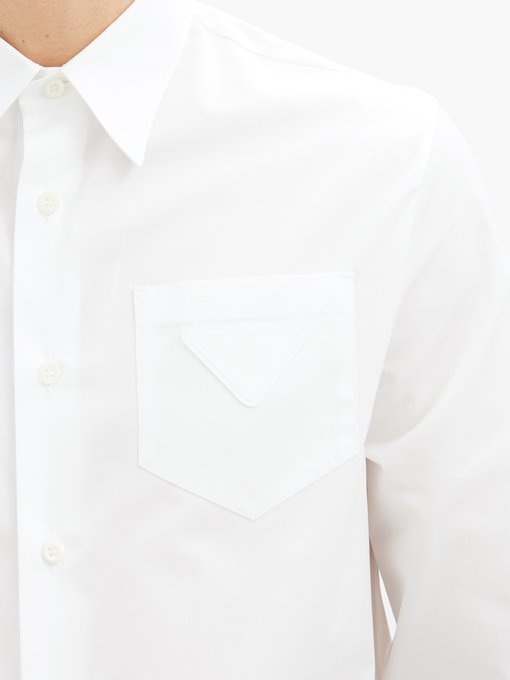 Triangle-patch cotton-poplin shirt 