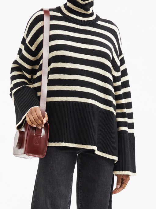 High-neck striped wool-blend sweater | Totême | MATCHESFASHION US