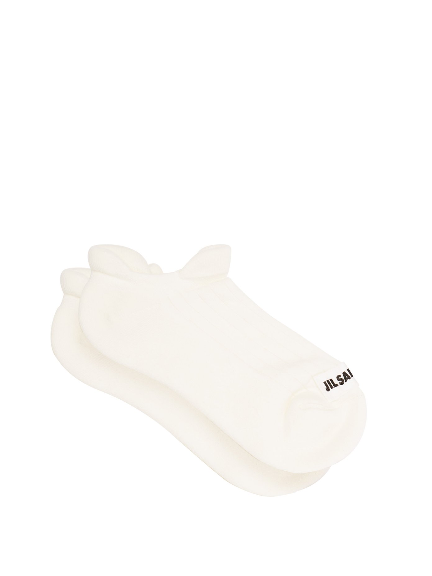 질 샌더 Jil Sander White Logo-tab cushioned cotton-blend ankle socks