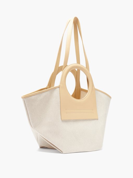 Cala small leather and canvas shoulder bag | Hereu | MATCHESFASHION US