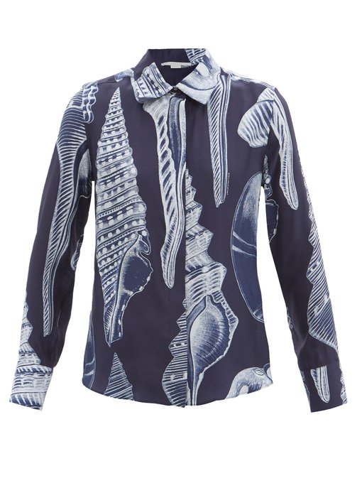 Willow shell-print silk-crepe shirt | Stella McCartney | MATCHESFASHION KR